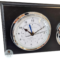 38cm Black Nautical Weather Station With Quartz Time & Tide Clock & Barometer By FISCHER image