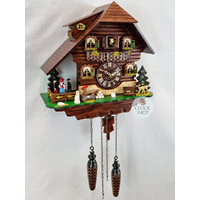 Deer & Dancers Battery Chalet Cuckoo Clock 29cm By TRENKLE image