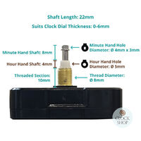 High Torque Euroshaft Sweep Clock Movement (22mm Shaft) image