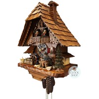 Shingle Cutter & Water Wheel 1 Day Mechanical Chalet Cuckoo Clock With Dancers 36cm By HÖNES image