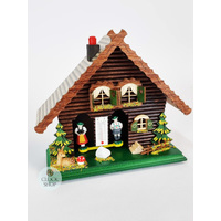 18cm Chalet Weather House with Deer & Fence By TRENKLE image