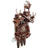 Before The Hunt 8 Day Mechanical Carved Cuckoo Clock With Deer 52cm By HÖNES image