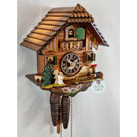 Dog & Water Trough 1 Day Mechanical Chalet Cuckoo Clock 22cm By TRENKLE image