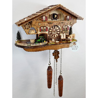 Cow & Tractor Battery Chalet Cuckoo Clock 28cm By TRENKLE image