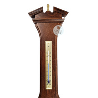 77cm Walnut Traditional Weather Station With Barometer Thermometer Hygrometer & Quartz Clock By FISCHER  image