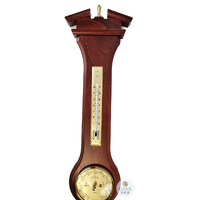77cm Mahogany Traditional Weather Station With Barometer Thermometer Hygrometer & Quartz Clock By FISCHER image