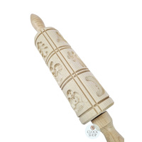 Springerle Rolling Pin- 12 Designs (Christmas A) image