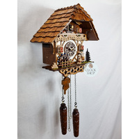 Wood Chopper & Water Wheel Battery Chalet Cuckoo Clock 34cm By TRENKLE image