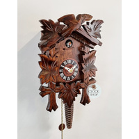 5 Leaf & Bird 1/4 Hour 1 Day Mechanical Carved Cuckoo Clock 25cm By TRENKLE image