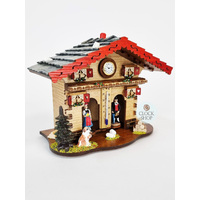 18cm Chalet Weather House With Dog & Small Clock By TRENKLE image