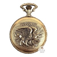 48mm Gold Unisex Pocket Watch With Couple On Motorbike By CLASSIQUE (Roman) image