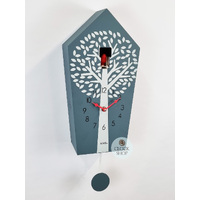 Grey & White Modern Battery Cuckoo Clock 39cm By AMS image