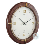 29cm Walnut Round Wall Clock By AMS image