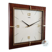 29cm Walnut Square Wall Clock By AMS image