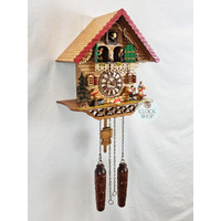 Accordion Player, Beer Maid & Dancers Battery Chalet Cuckoo Clock 32cm By TRENKLE image