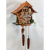 Boy & Tractor Battery Chalet Cuckoo Clock 32cm By TRENKLE image