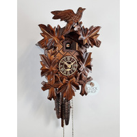 5 Leaf & Bird 1 Day Mechanical Carved Cuckoo Clock 28cm By TRENKLE image