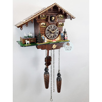 Heidi House Battery Chalet Cuckoo Clock With Moving Goats 22cm By TRENKLE image