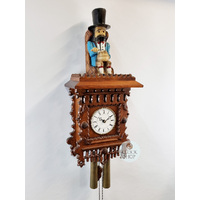 63cm Walnut 8 Day Mechanical Striking Wall Clock With Dumpling Eater By ROMBA image