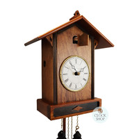 Walnut 8 Day Mechanical Modern Chalet Cuckoo Clock 33cm By ROMBA image