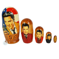 Elvis Russian Dolls- Brown 11cm (Set Of 5) image