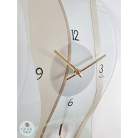 60cm Gold & Curved Glass Pendulum Wall Clock By AMS image