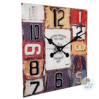 40cm Kensington Station Square Glass Wall Clock By AMS  image