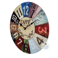 35cm Multi Coloured Caffe Round Wall Clock By AMS image