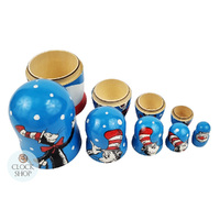 The Cat In The Hat Russian Dolls- Dark Blue 17cm (Set Of 5) image