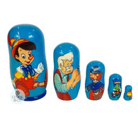 Pinocchio Russian Dolls- Blue 11cm (Set Of 5) image