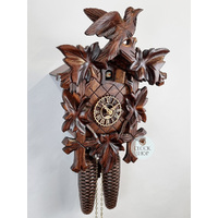5 Leaf & Bird 8 Day Mechanical Carved Cuckoo Clock 35cm By TRENKLE image