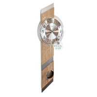 69cm Beech & Silver Pendulum Wall Clock By AMS image