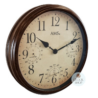 42cm Indoor / Outdoor Round Wall Clock With Weather Dials By AMS image