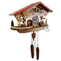 Beer House Battery Chalet Cuckoo Clock 26cm With Alphorn By TRENKLE image