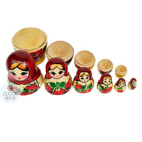 Kirov Russian Dolls- Red Scarf & Yellow Dress 12cm (Set Of 6) image