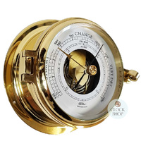 16cm Polished Brass Barometer By FISCHER image