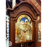 195cm Walnut Grandfather Clock With Westminster Chime & Moon Dial By AMS  image