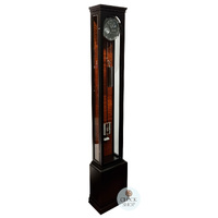 186cm Hand Polished Black Precision Floor Clock With Moon Dial By HERMLE image