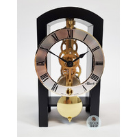 18cm Black Mechanical Skeleton Table Clock By HERMLE image