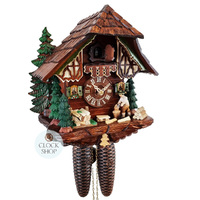 Wood Chopper & Trees 8 Day Mechanical Chalet Cuckoo Clock 30cm By SCHWER image