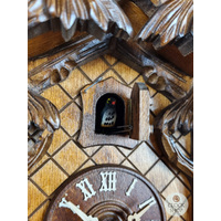 Birds In Fir Tree 1 Day Mechanical Carved Cuckoo Clock 30cm By SCHWER image