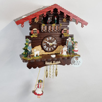 Heidi House Battery Chalet Clock With Swinging Doll & Dancers 17cm By TRENKLE image