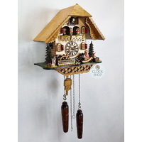 Girl On Rocking Horse Battery Chalet Cuckoo Clock With Waterwheel & Dancers 32cm By TRENKLE image