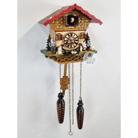 Heidi House Battery Chalet Cuckoo Clock With Dog & Goats 20cm By TRENKLE image