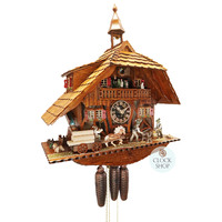 Lumberjack & Horse Logger 8 Day Mechanical Chalet Cuckoo Clock 56cm By SCHNEIDER image