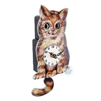 Cat Battery Clock With Moving Eyes 15cm By ENGSTLER image