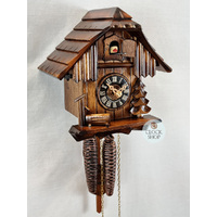 Tree & Water Trough 1 Day Mechanical Chalet Cuckoo Clock 20cm By ENGSTLER  image