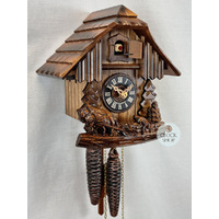 Horse & Logger 1 Day Mechanical Chalet Cuckoo Clock 21cm By ENGSTLER image