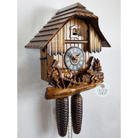 Horse & Logger 8 Day Mechanical Chalet Cuckoo Clock 28cm By ENGSTLER image