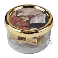 Round Acrylic Music Box- The Piano Lesson By Renoir (Fur Elise- Beethoven) image